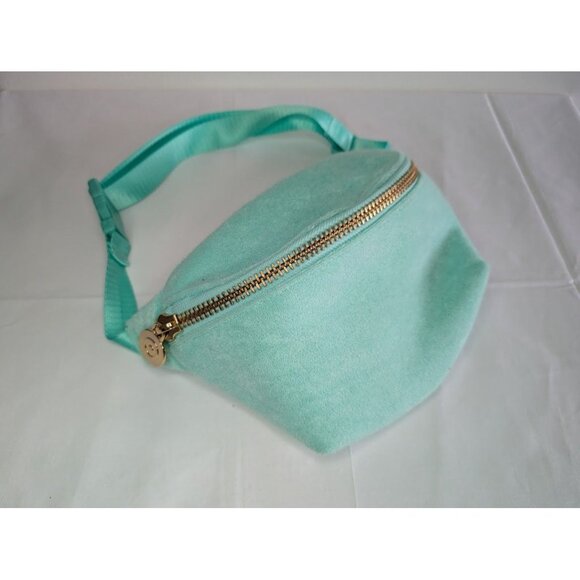 Stoney Clover Lane X Target Belt Bag Fanny Pack Terry Cloth Light Green Gold EUC - Picture 4 of 10